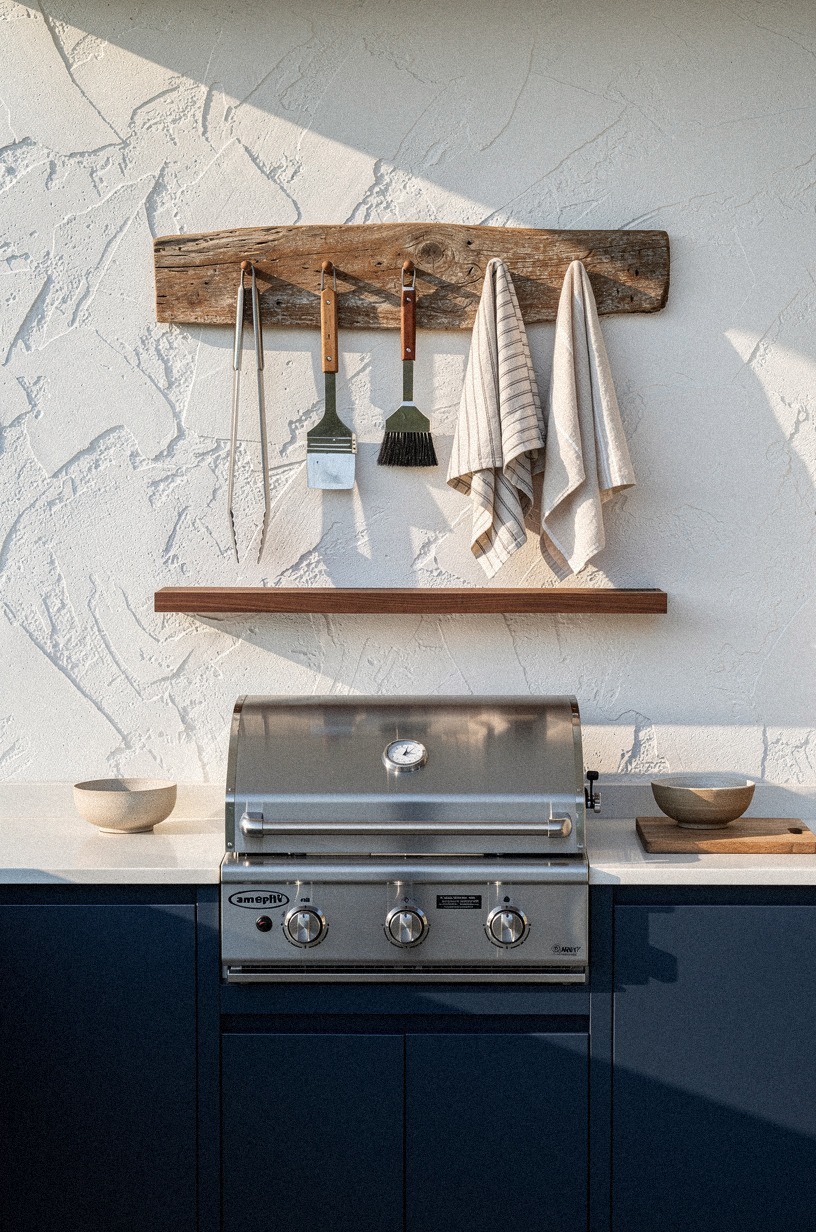 Install a peg rail for grilling essentials (the silent workhorse)
