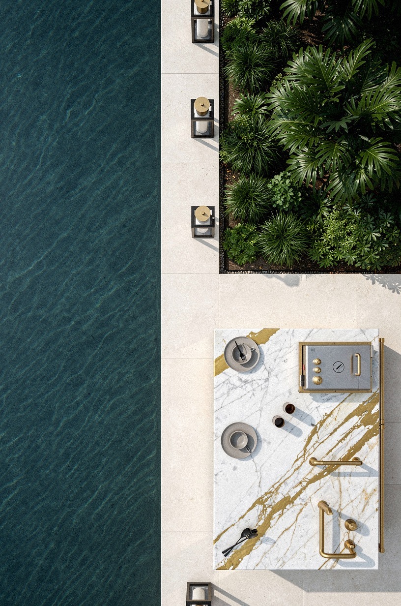 Finish with lanterns along the pool path