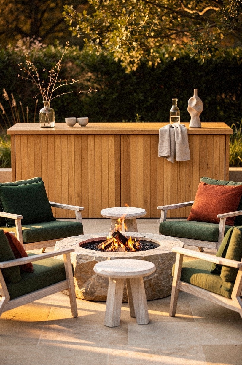 Fire pit against bar: the close-the-loop move