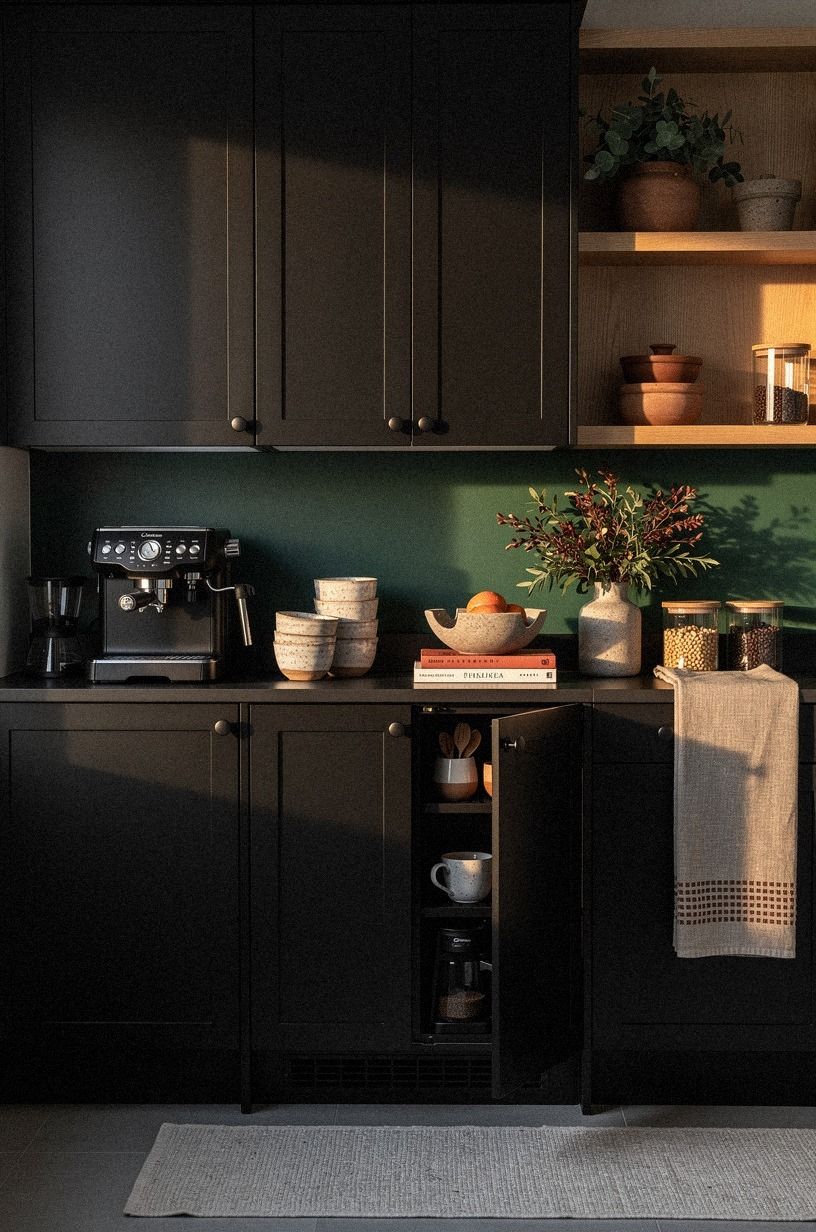 I finished with a black coffee cabinet