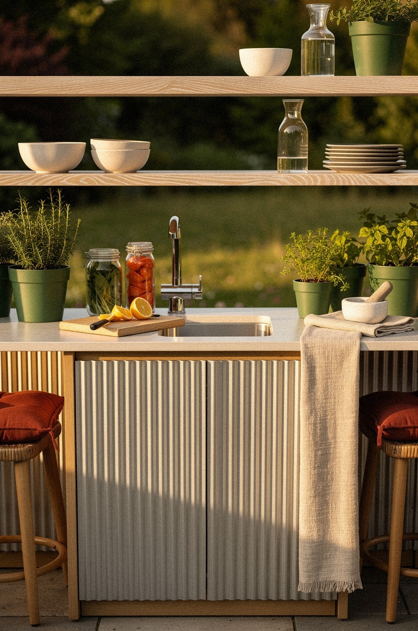 Skip the paneling, try corrugated metal fronts