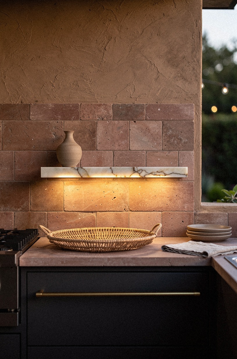 Use terracotta tile behind the range