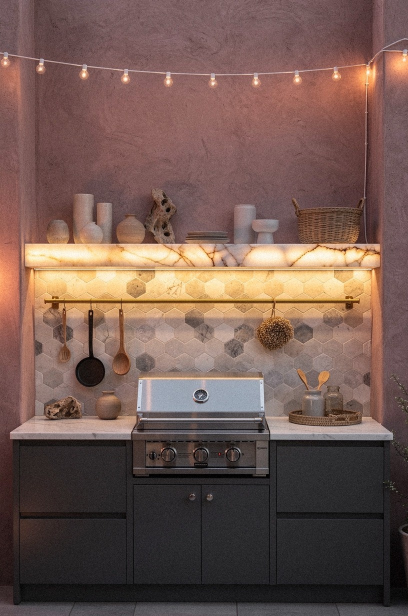 Line the backsplash with zellige tile