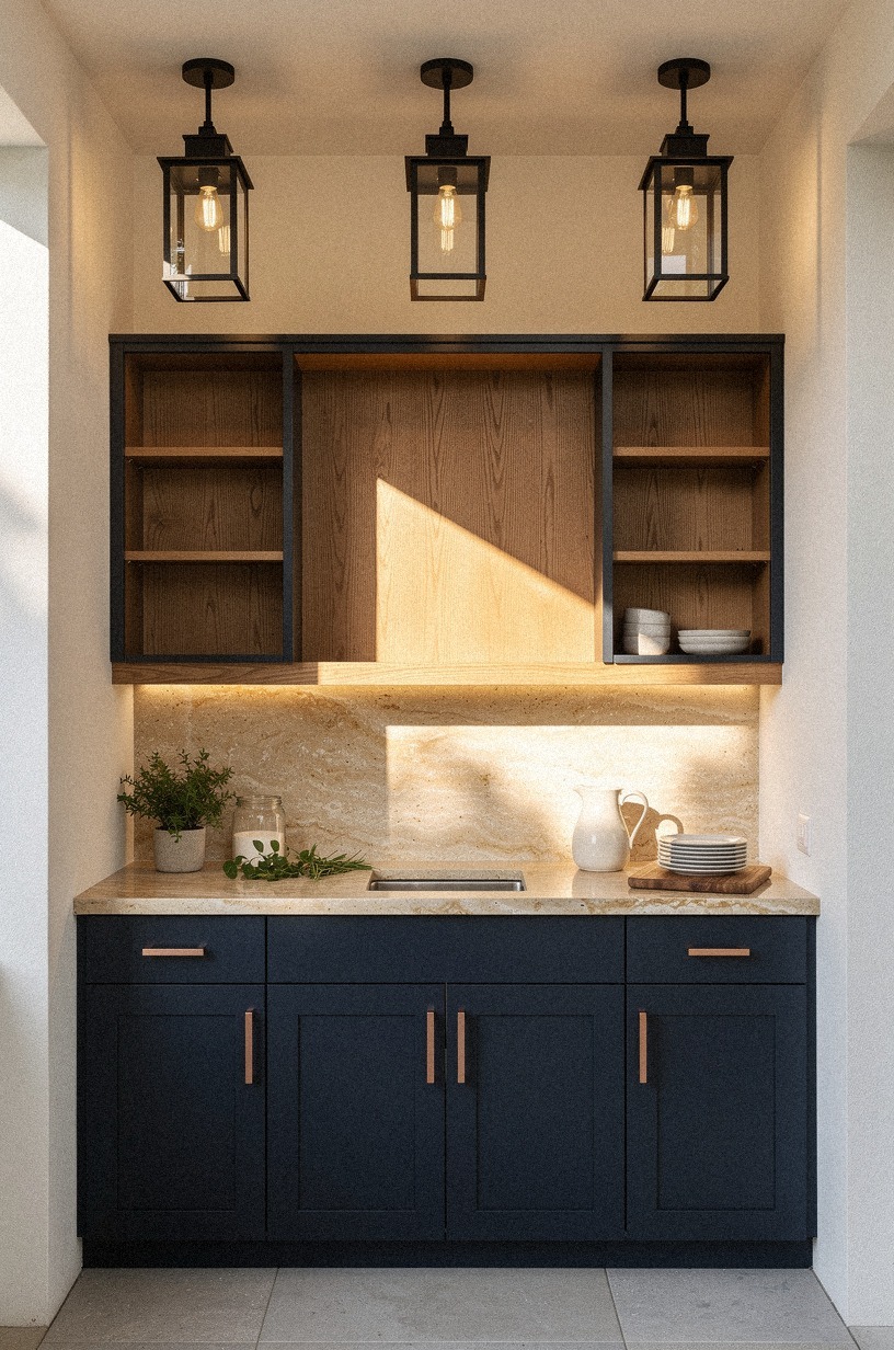 Finish with lanterns over the prep counter