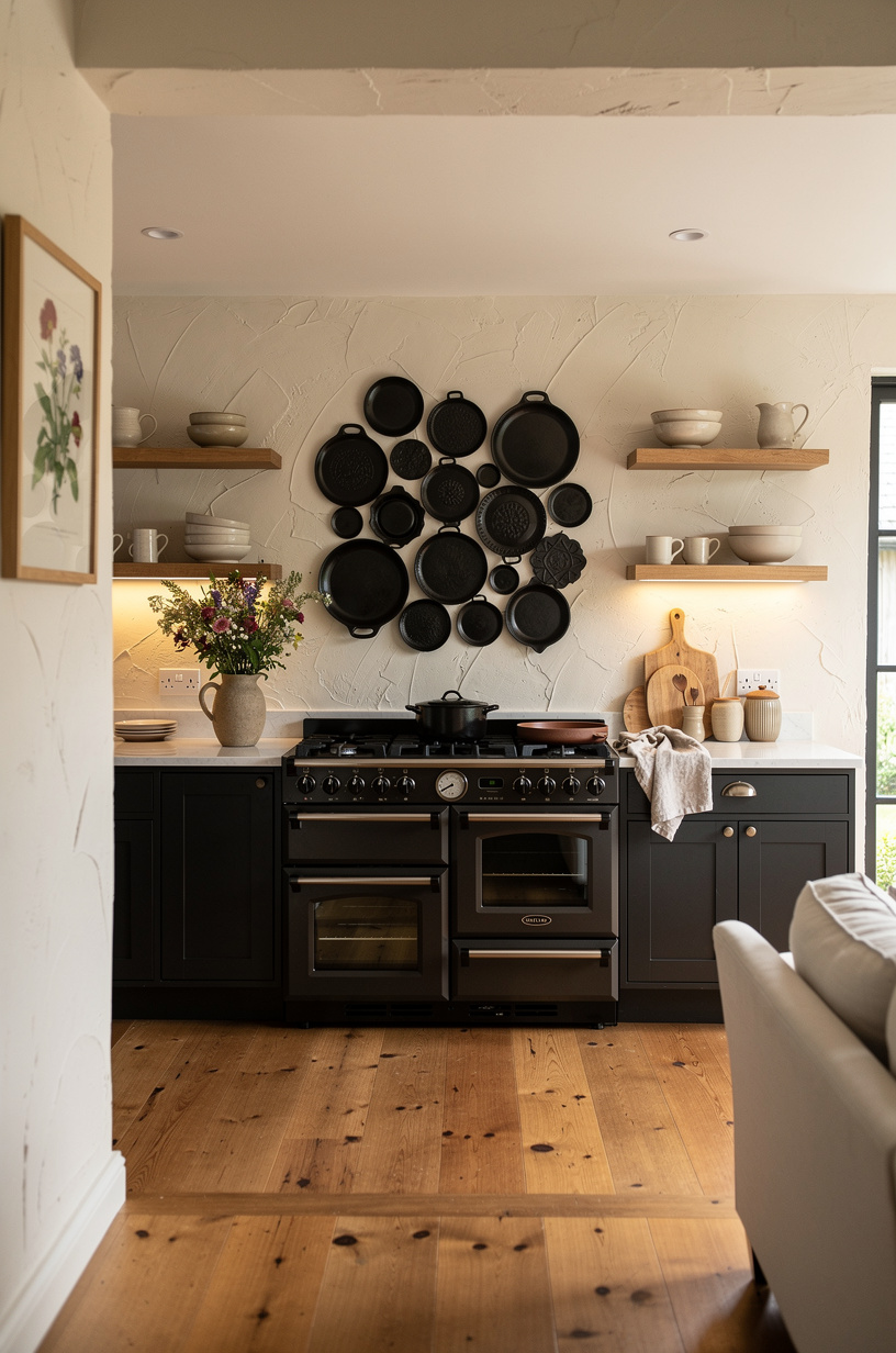Add a <strong>cast iron trivet</strong> collection on the wall
