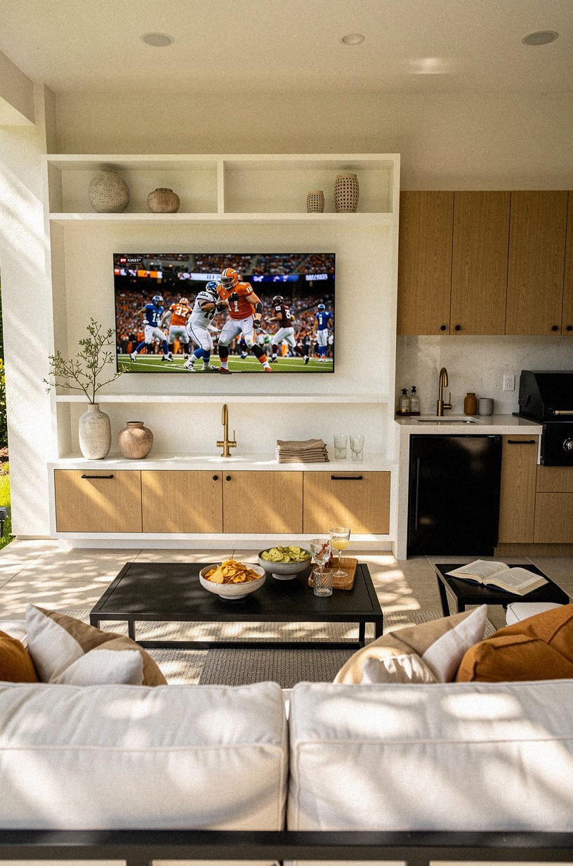 add a tv for game day, but weather-rated