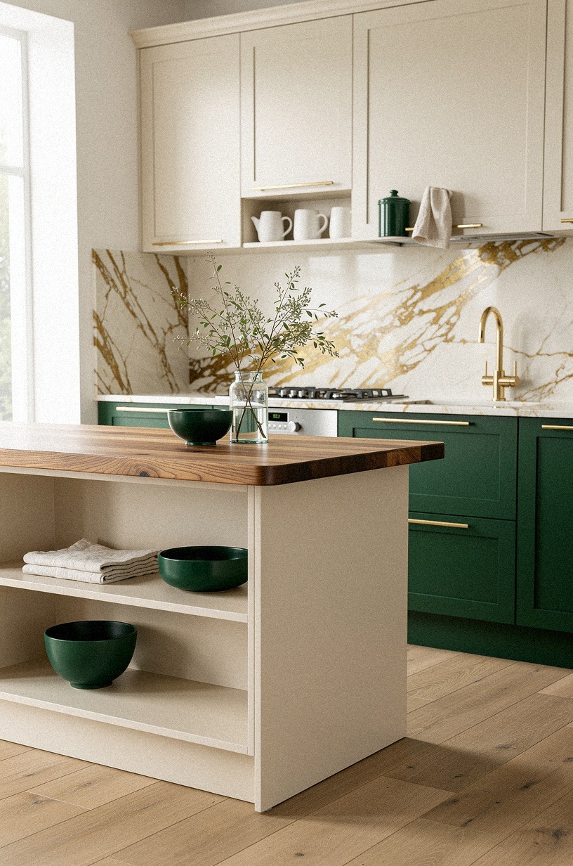 anchor a small space with a single Calacatta marble island