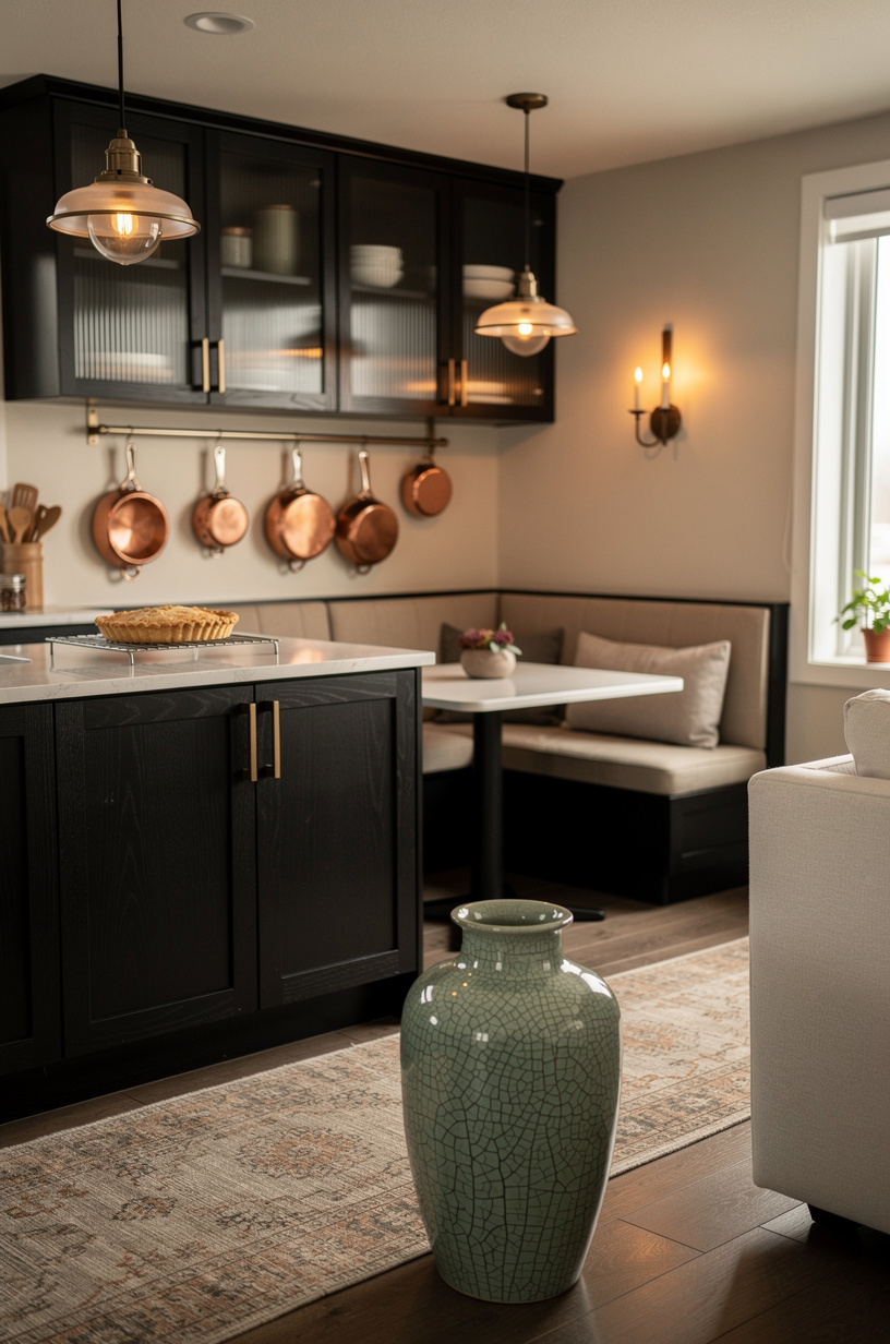 Light it with <strong>schoolhouse pendants</strong> and candle sconces