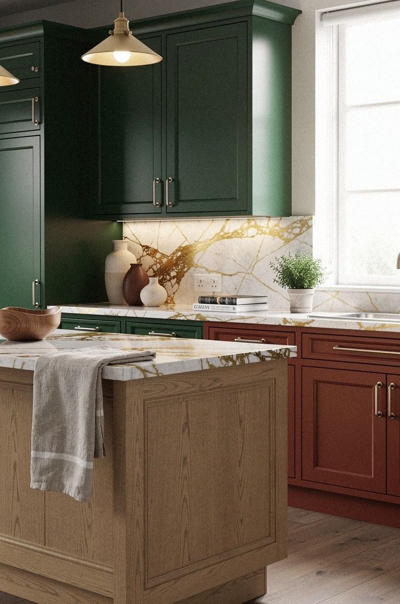 pair the cabinet colors with the right countertop