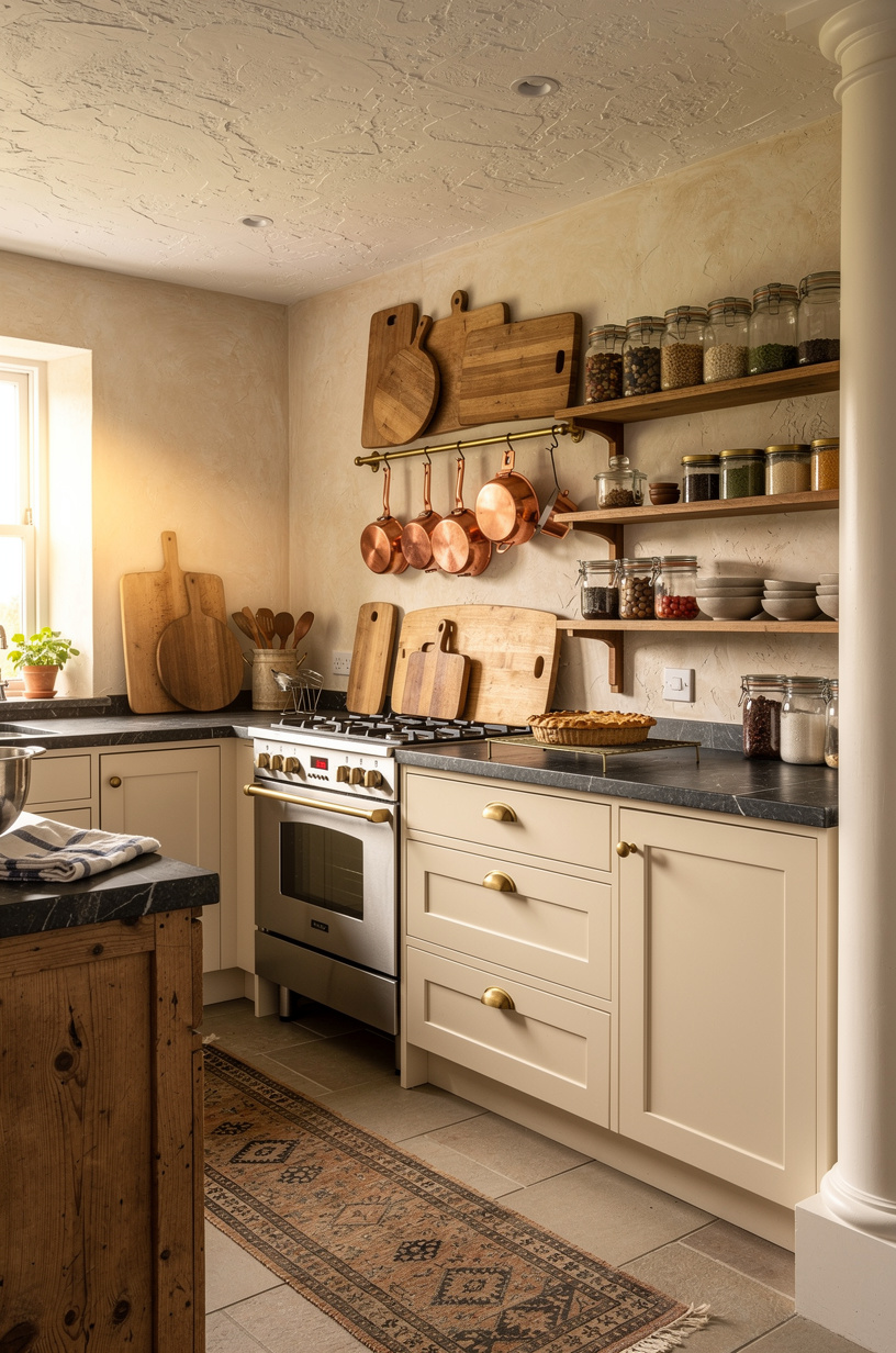 Set out <strong>wooden cutting boards</strong> in varying sizes as permanent decor