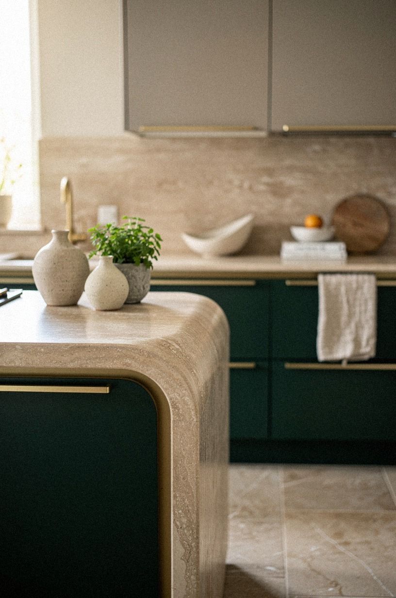 skip the all-gray kitchen, do warm greige instead