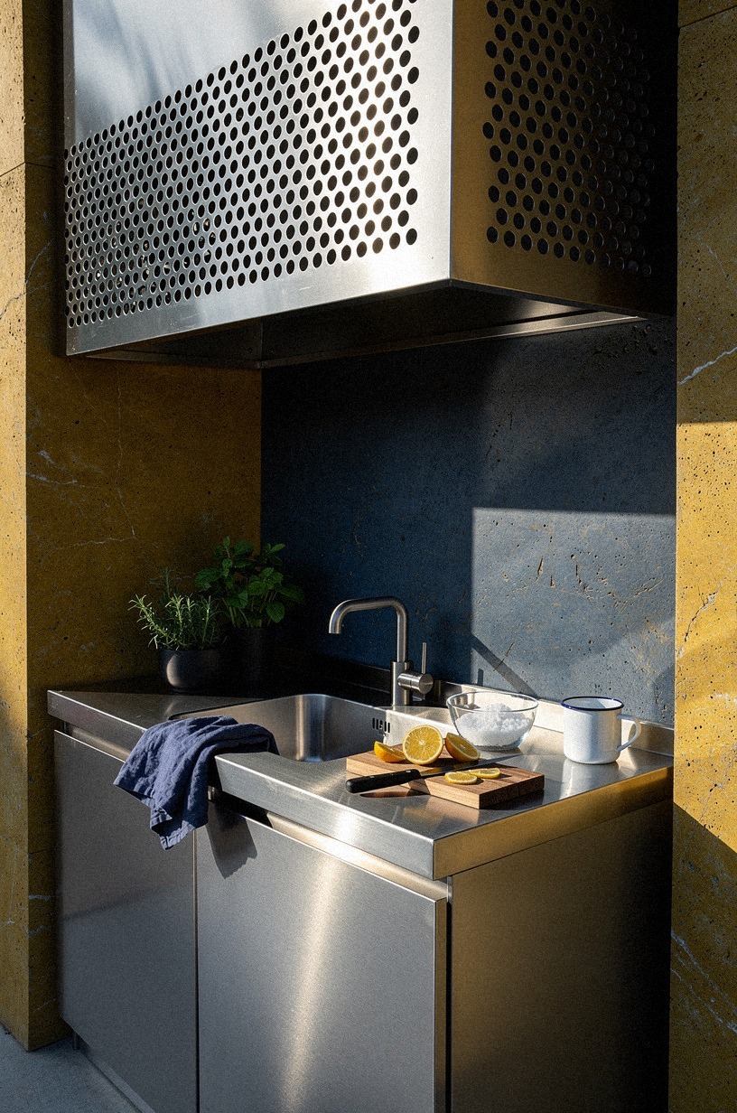 swap to a warm-white counter with shagreen accents for the cook-and-clean crowd