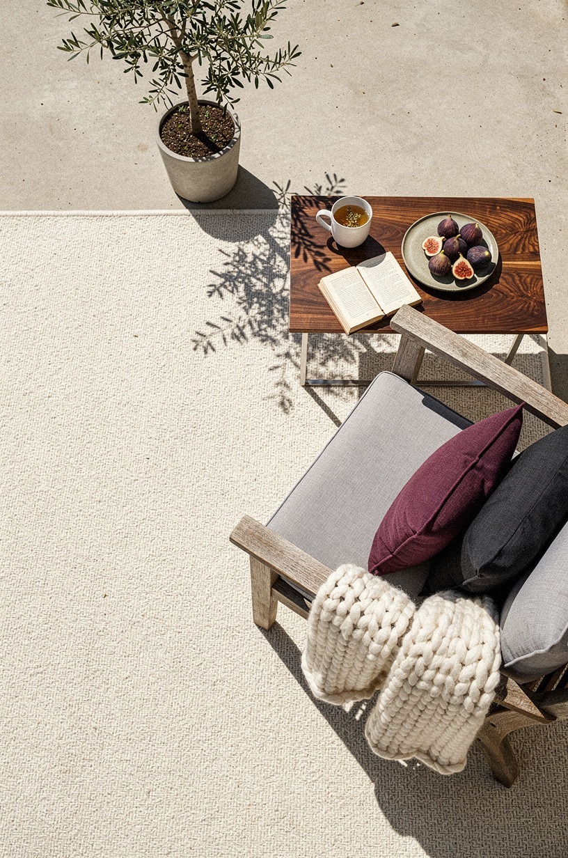 Drape a chunky knit throw over every armchair