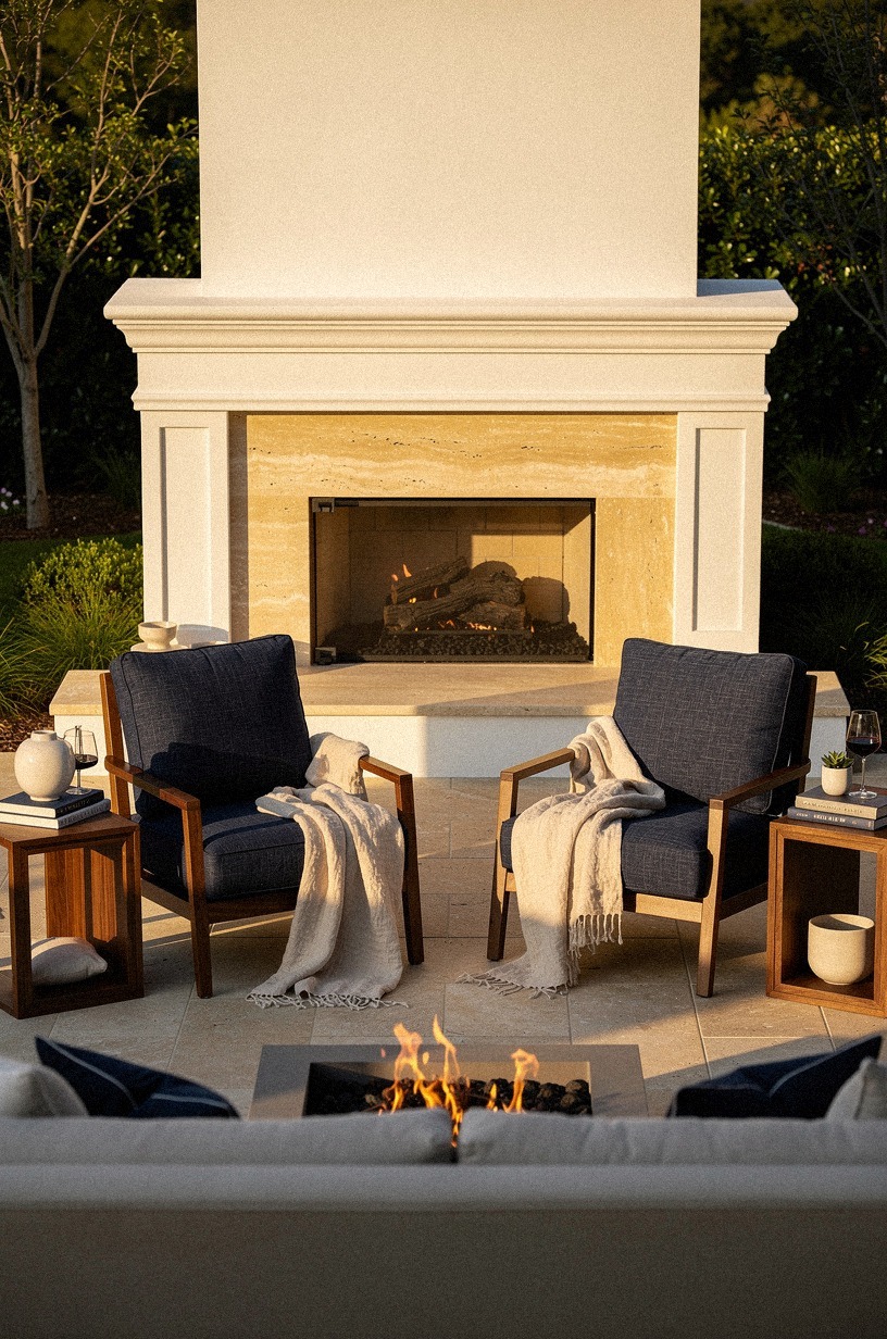 I set the fireplace on the sightline