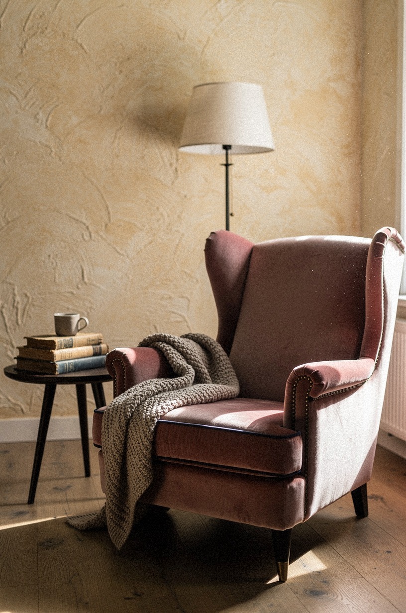 Choose a chair with a high wingback to cradle the reader