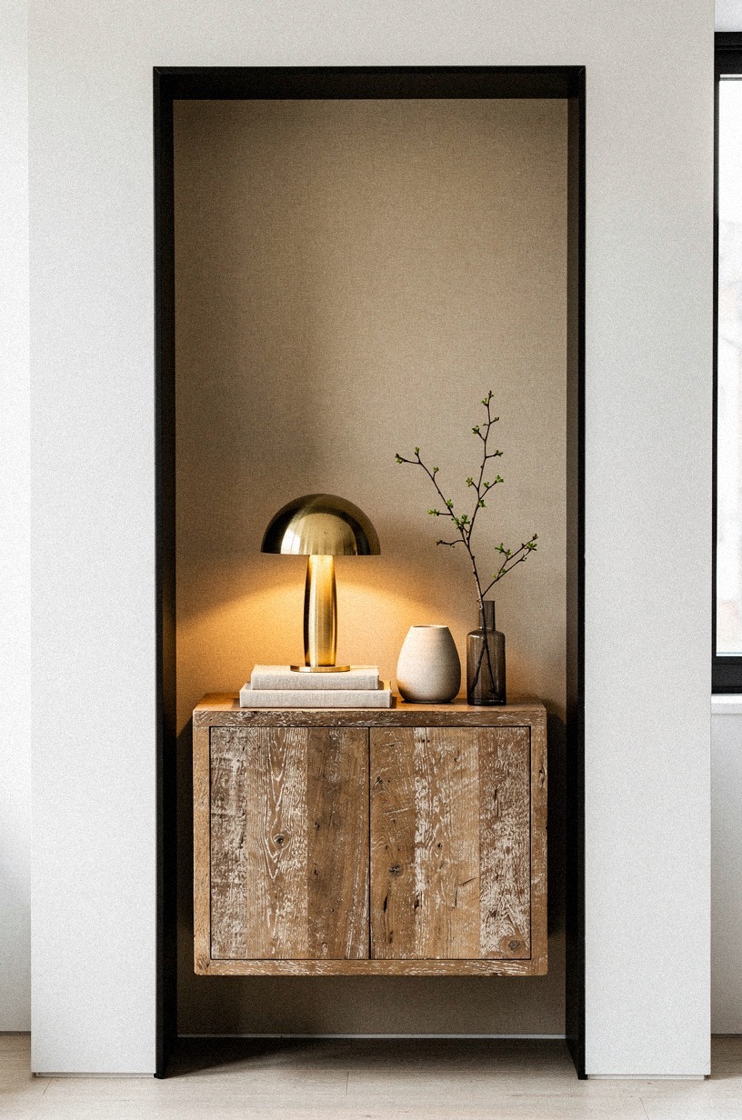 Paint the alcove wall a shade darker than the main room