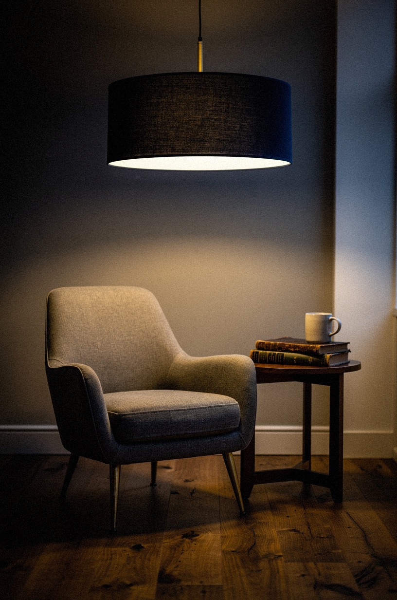 Swap overhead lighting for a dimmable pendant low over the zone