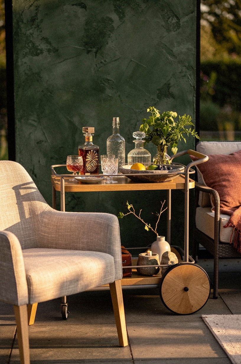 Build a low stone wall that doubles as extra seating