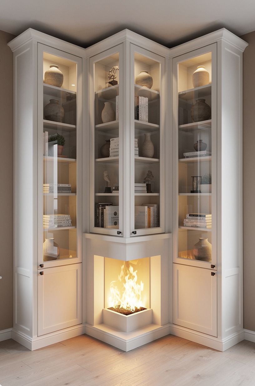 The built-in illusion with bookcases