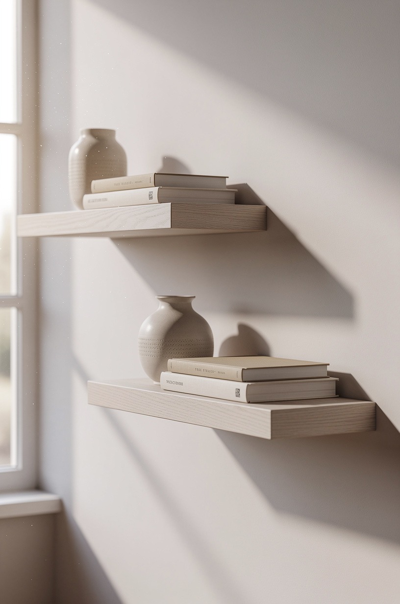 Float the shelves instead of using a bookcase