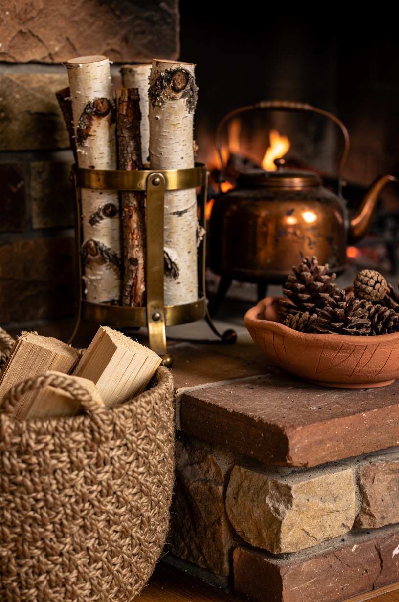 Layer textures on the hearth itself
