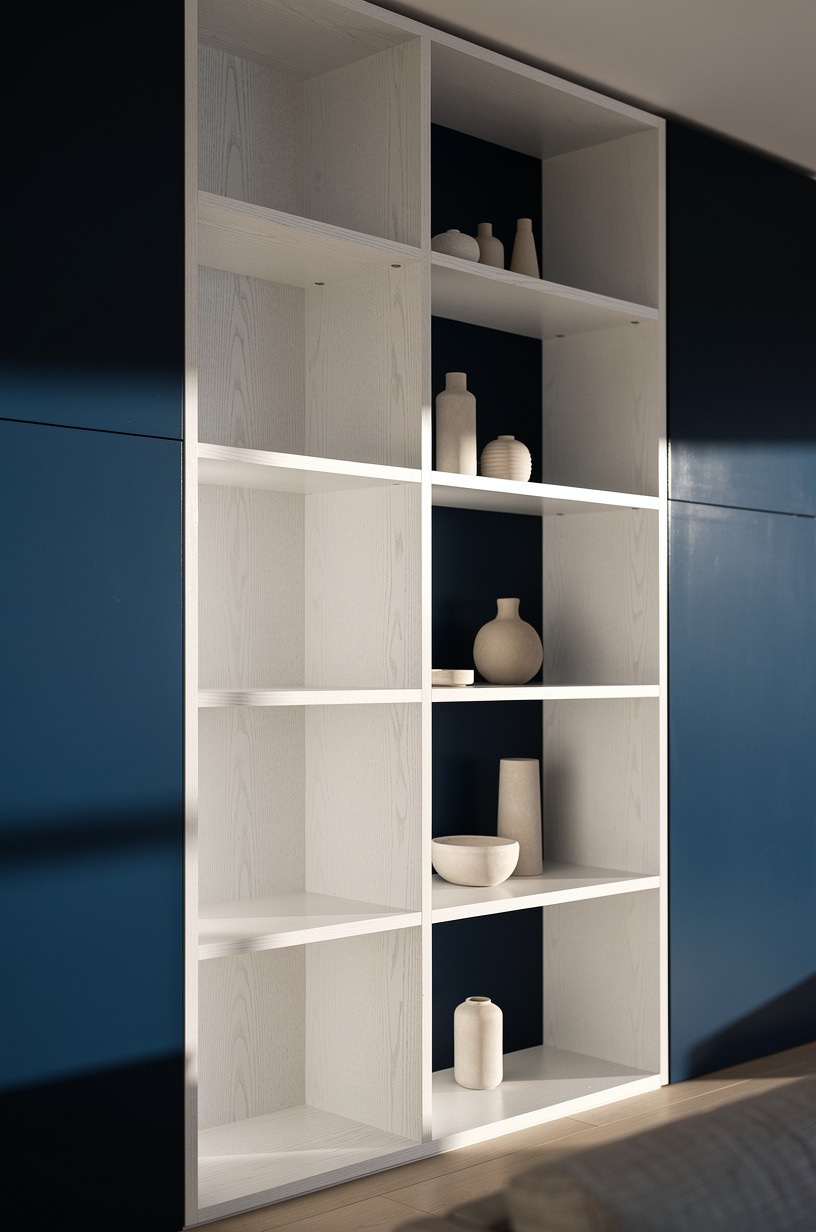 Paint the backs, not the shelves