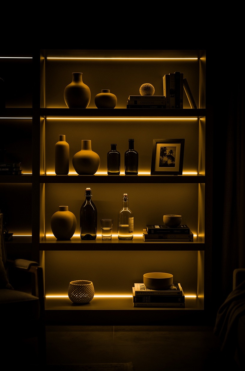 Light the shelves from within