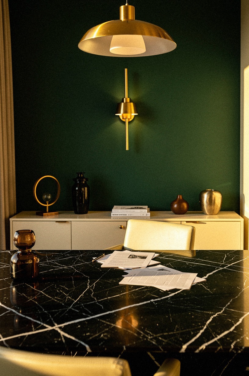 add a single statement sconce above the desk