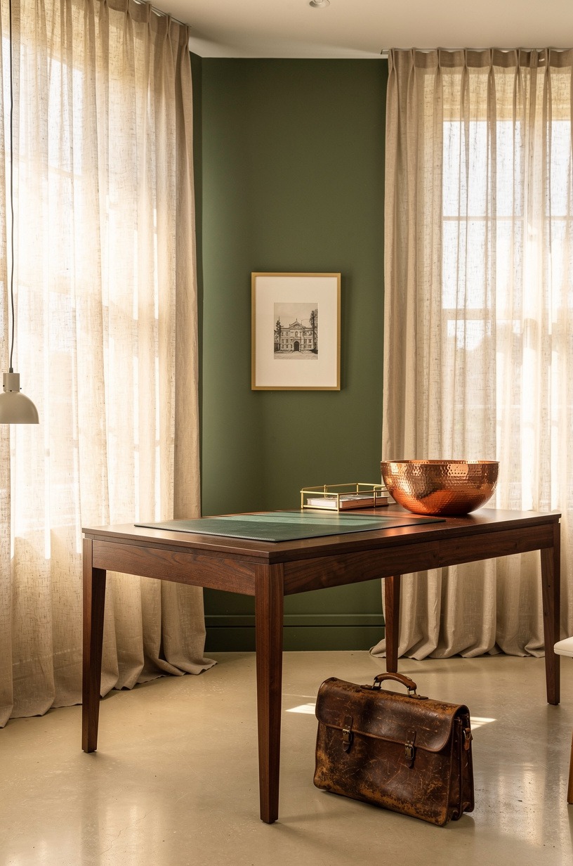add linen curtains that puddle slightly on the floor
