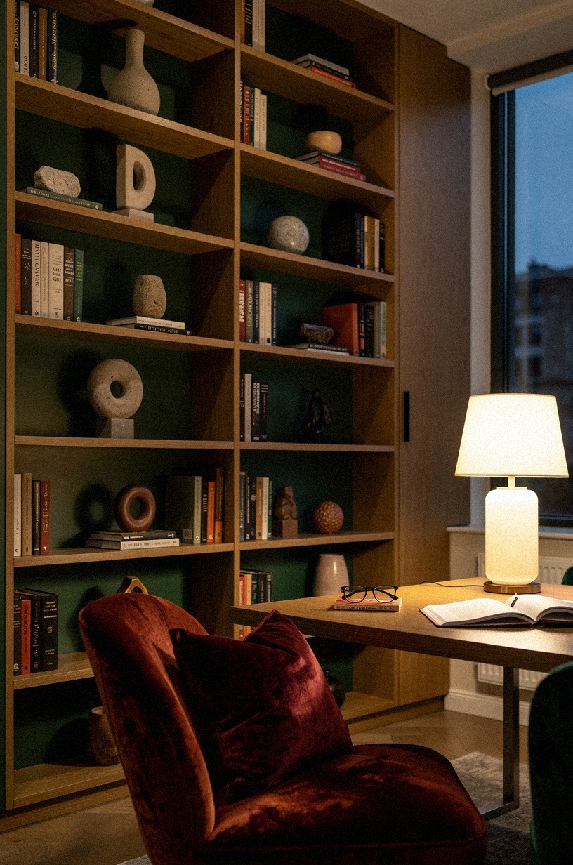 build a vertical bookshelf wall in the dead space