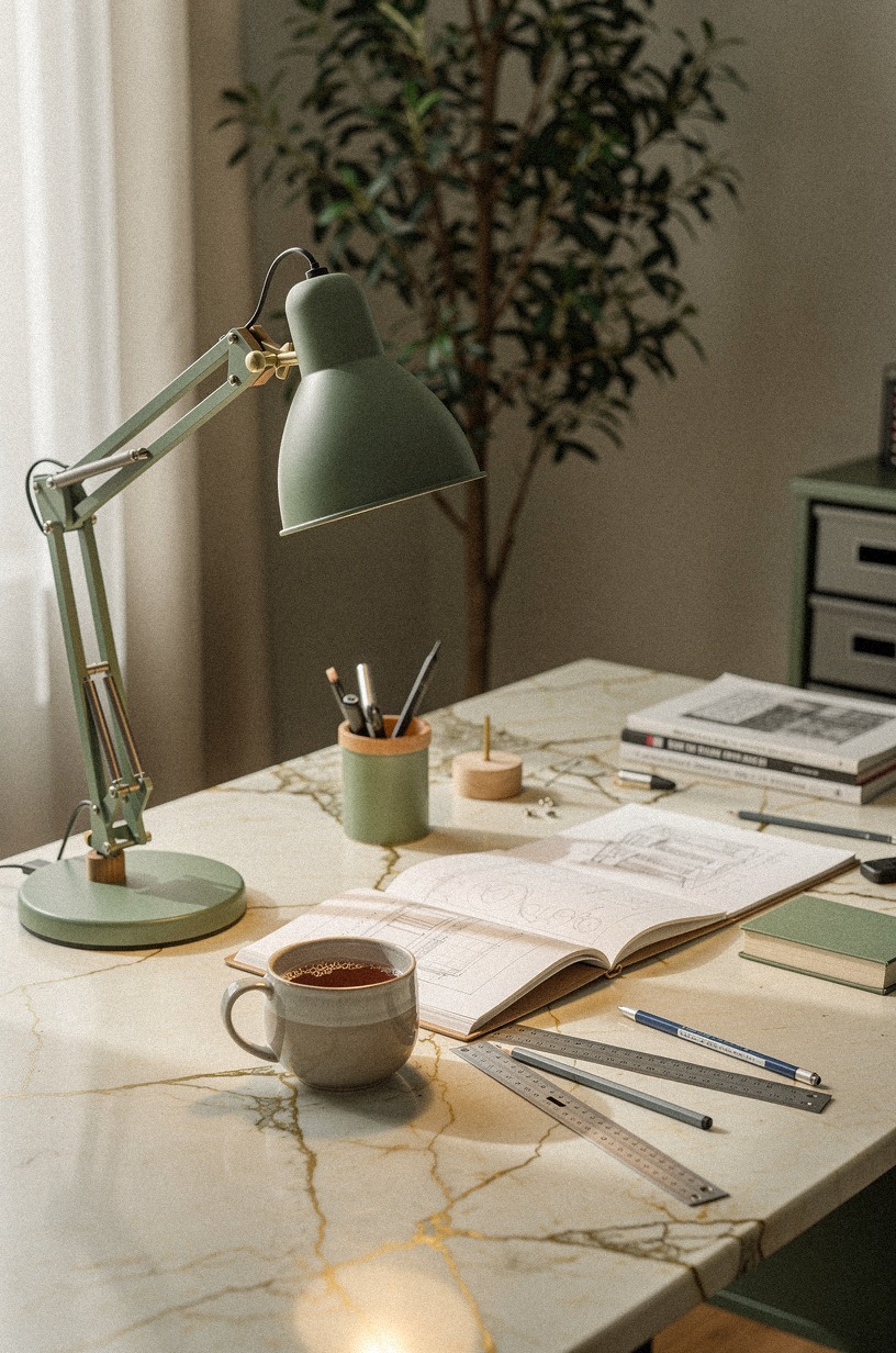 Choose a desk lamp that could live in a workshop