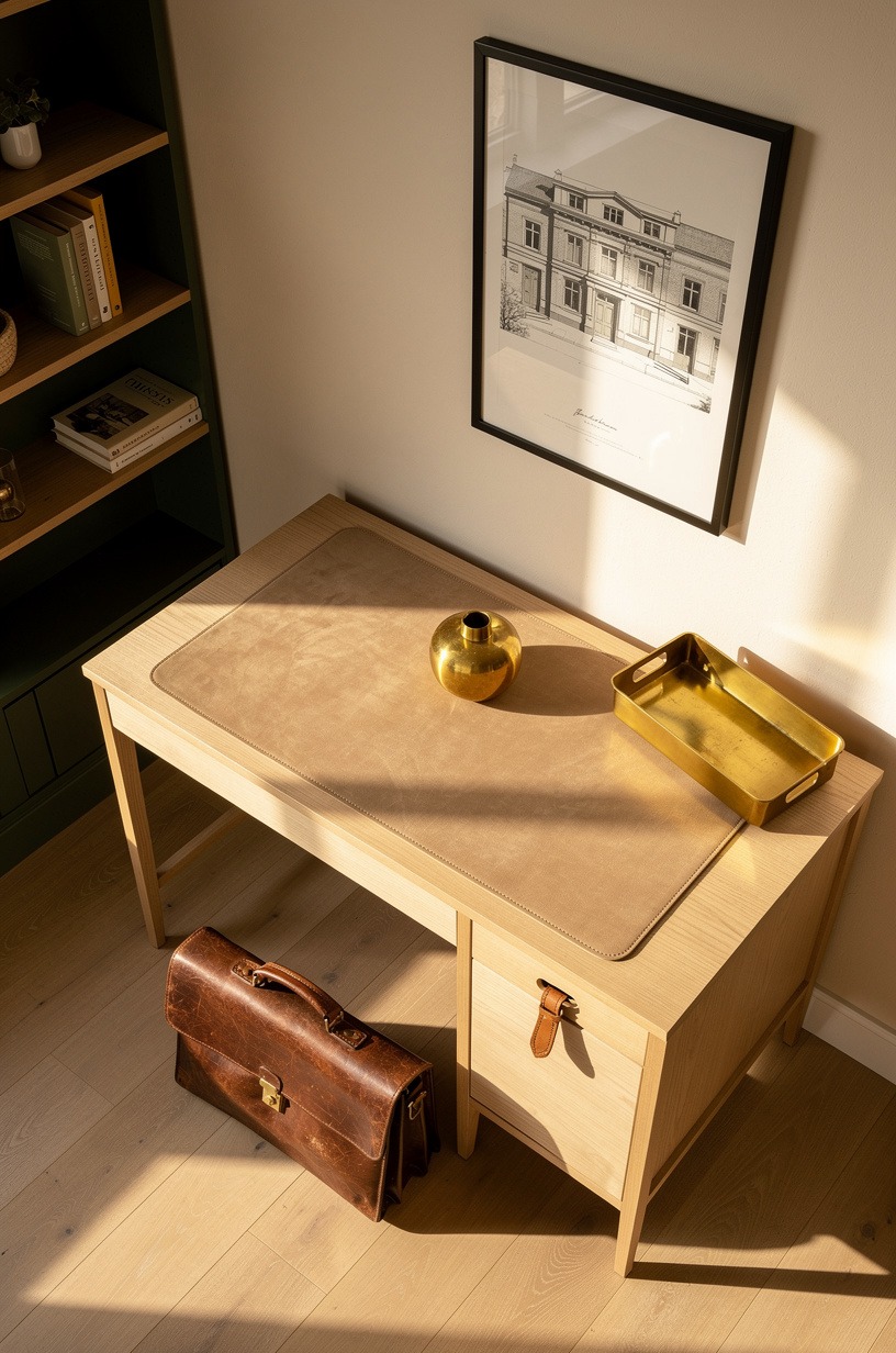 finish with a small brass object that catches the light