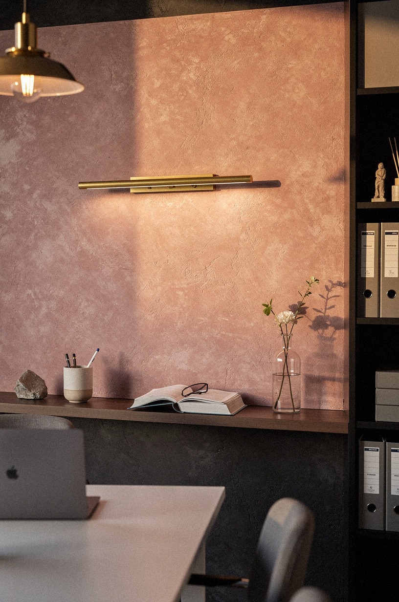 install a picture light above the pinboard or shelf