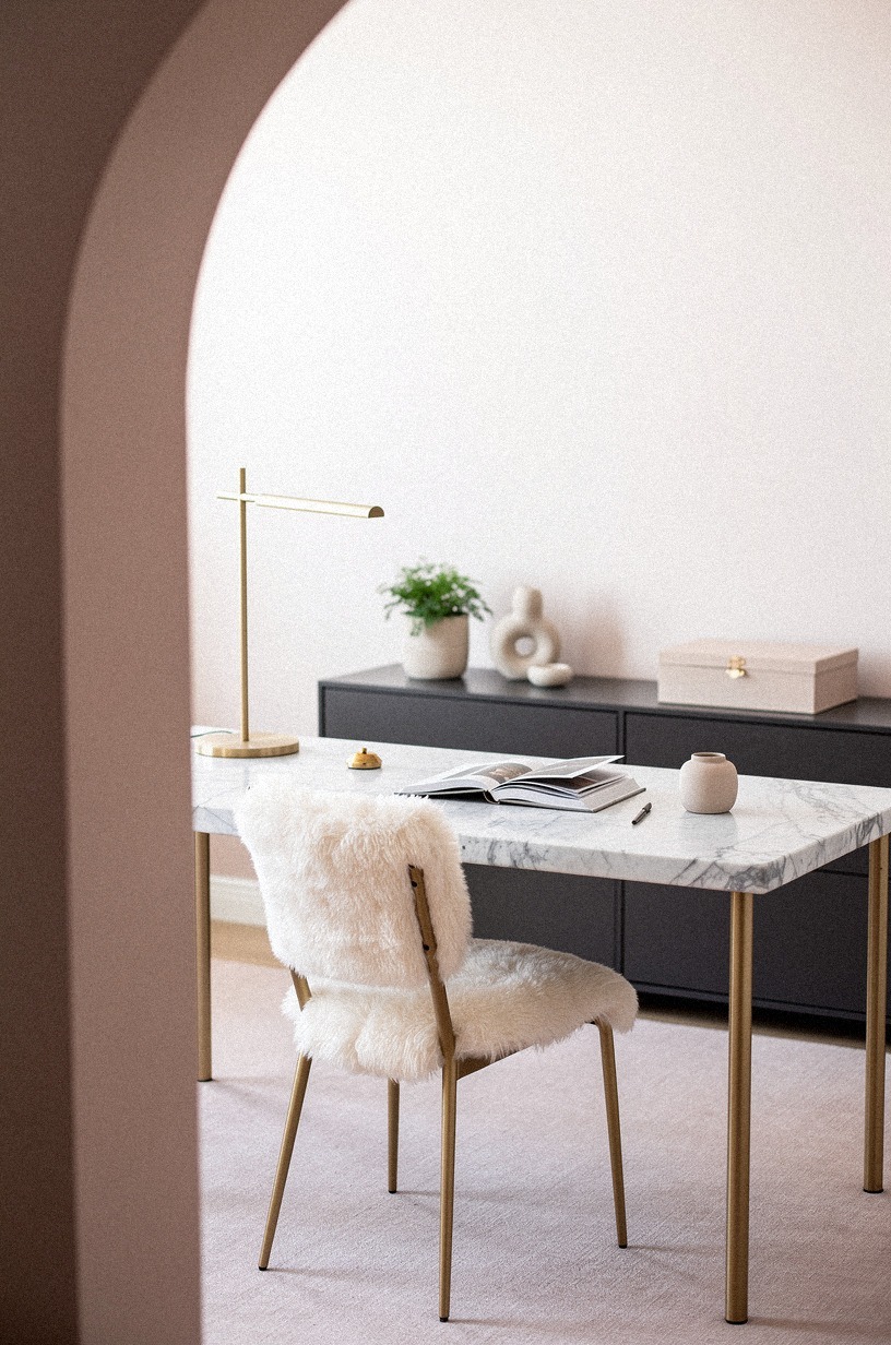layer a sheepskin over a simple task chair