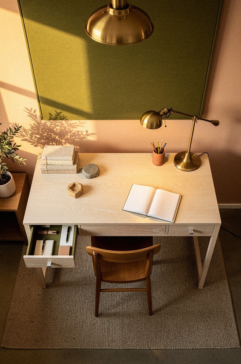 use a brass desk lamp with a heavy base