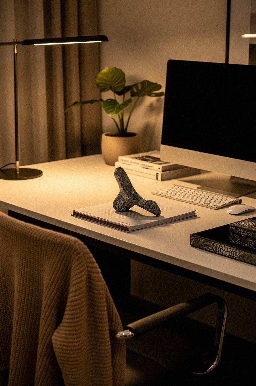 use a single sculptural object as a paperweight