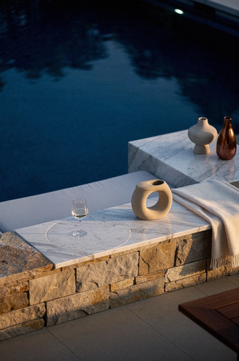 Build a low stone wall for seating