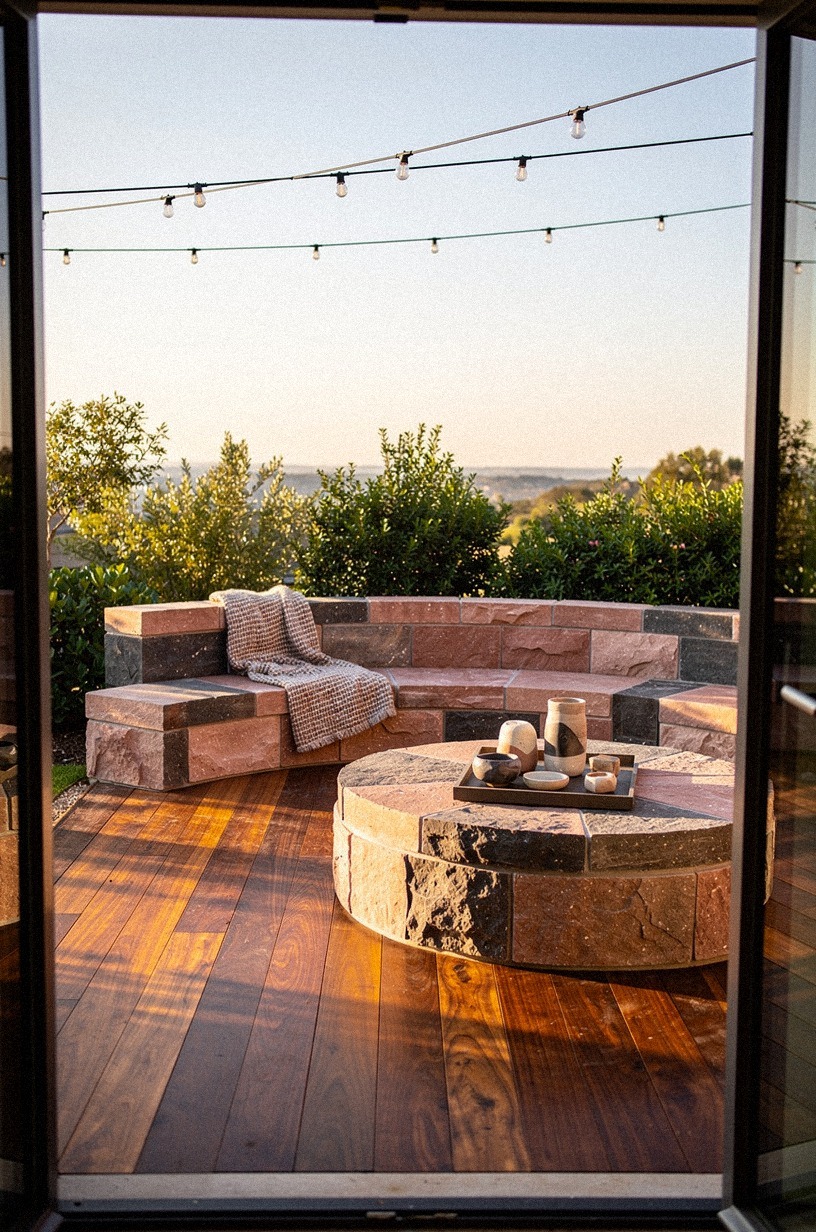 Build a low stone wall for seating