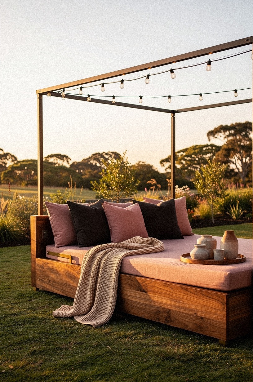 Float a daybed with a canopy frame