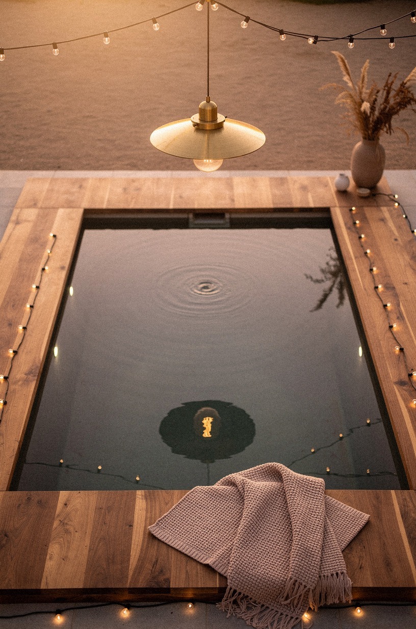 Hang a single pendant over the water