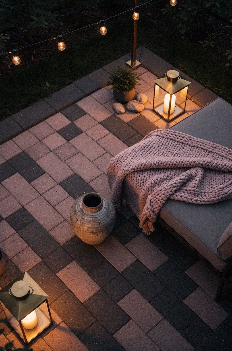 Use the Shadow Line trick for pavers