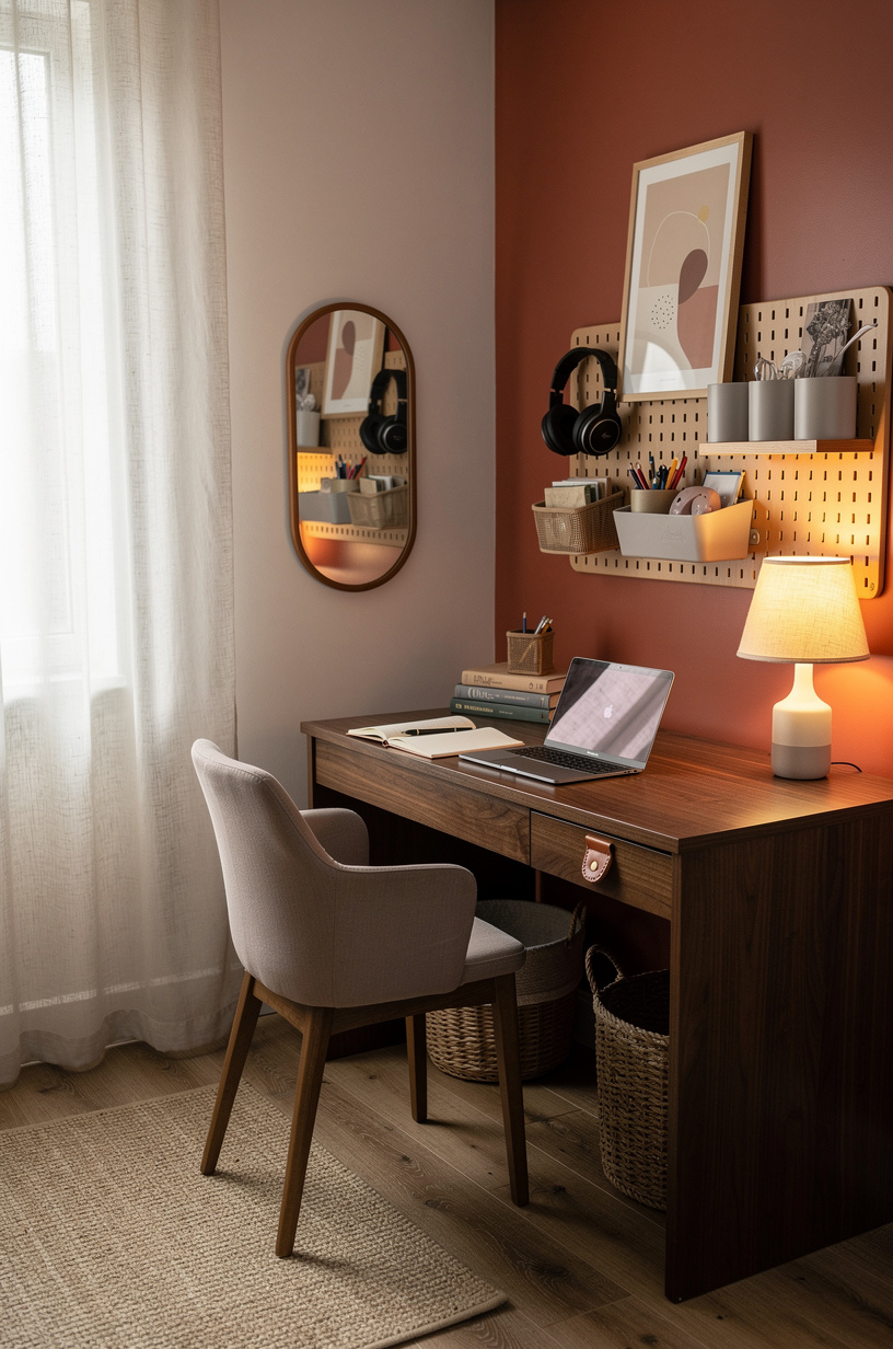 Add a Small Mirror Near the Desk to Bounce Light