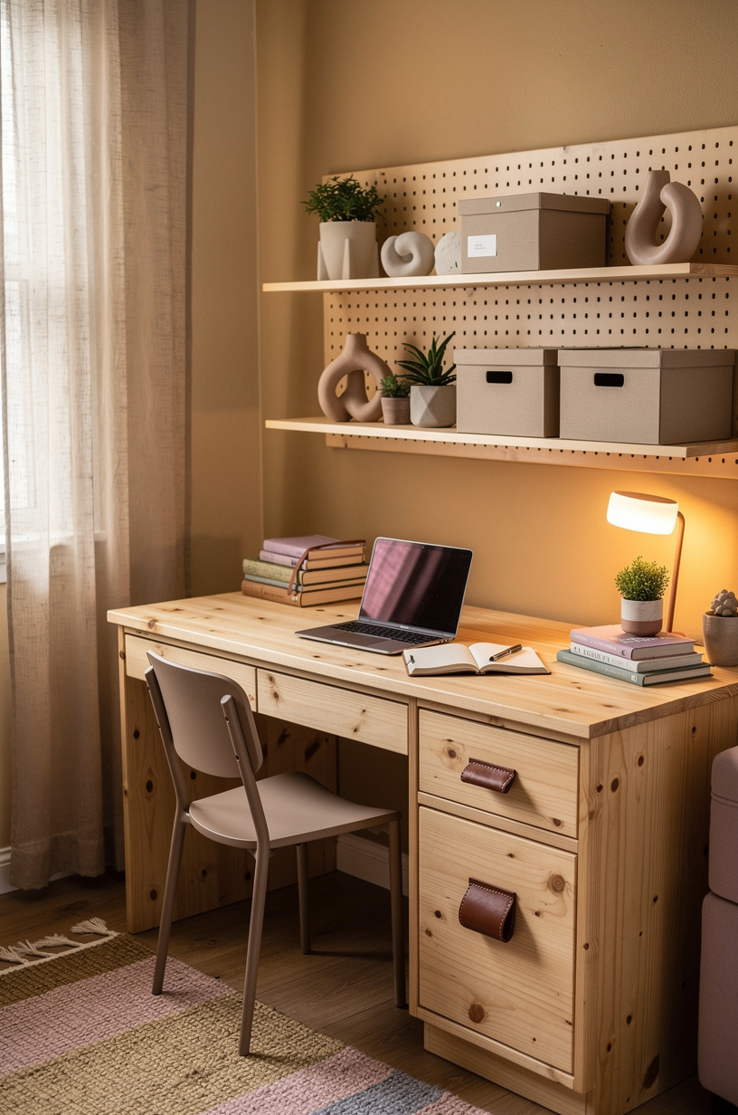 Give the Desk Wall One Strong Color Behind It