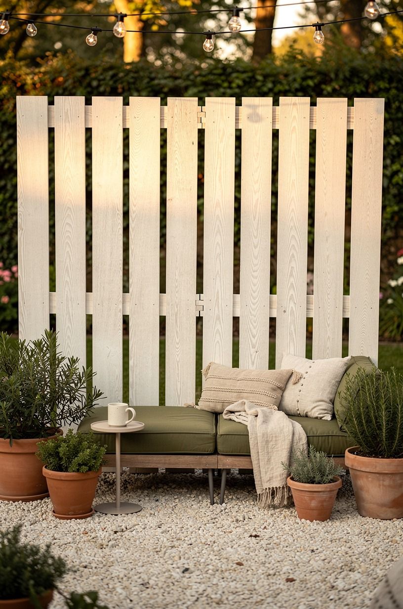 Build a pallet slat screen with staggered gaps
