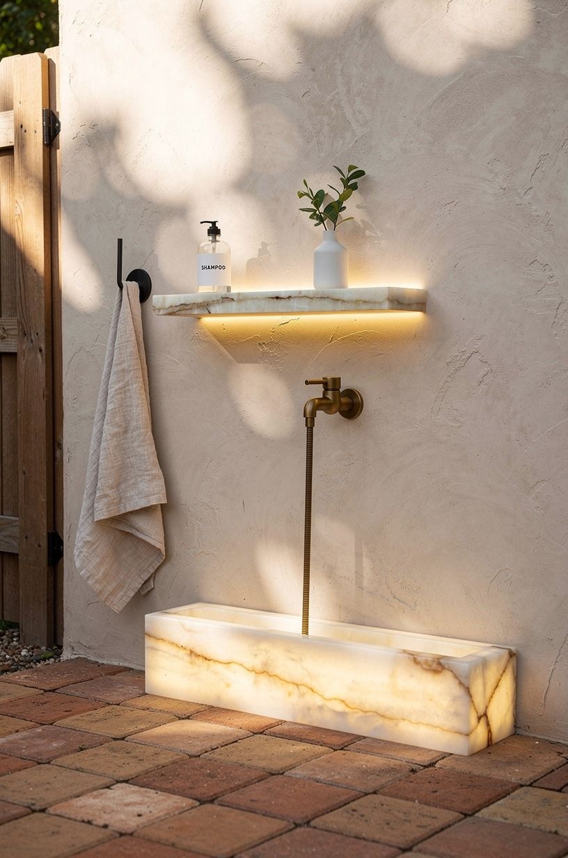 Tuck a rinsing station by the gate
