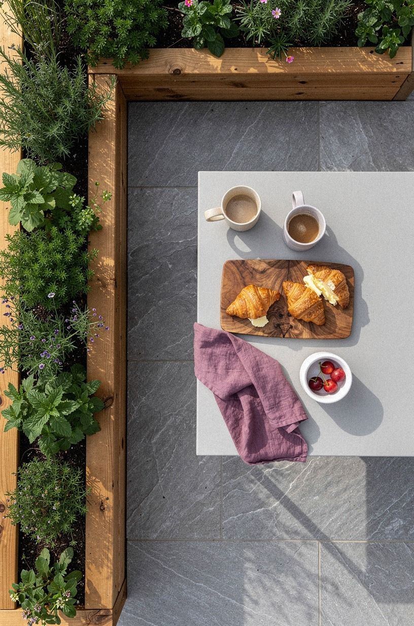 Frame the table with low cedar planters