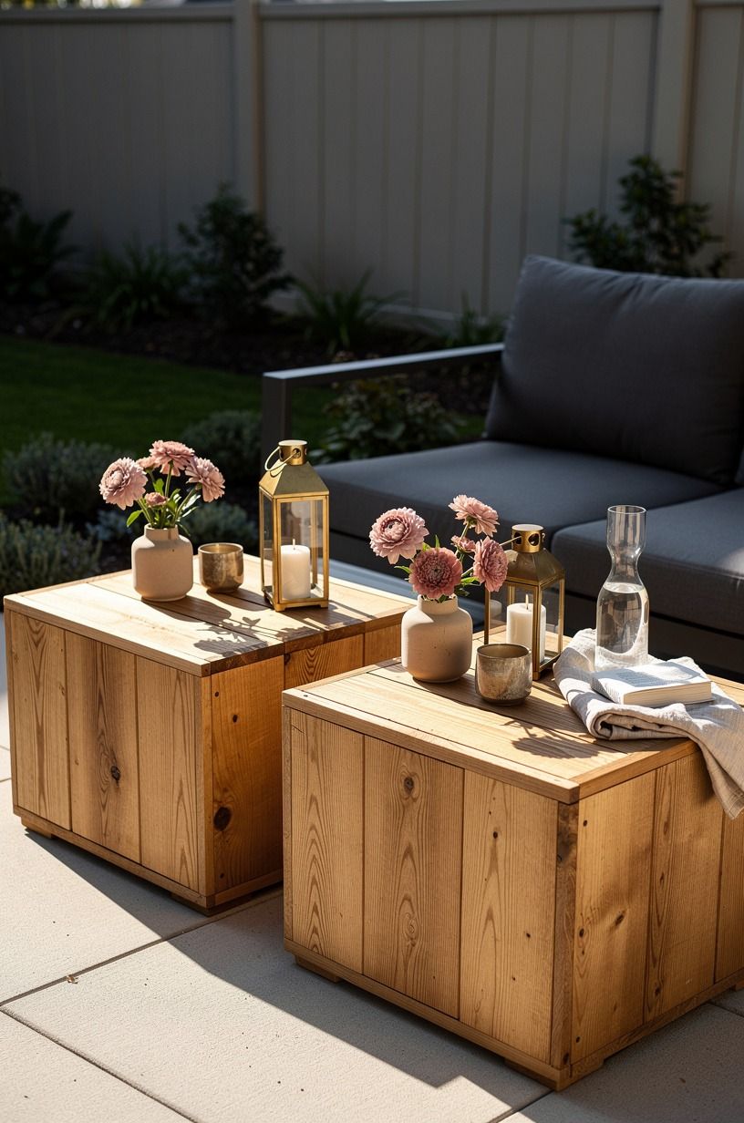 Turned crates into low side tables