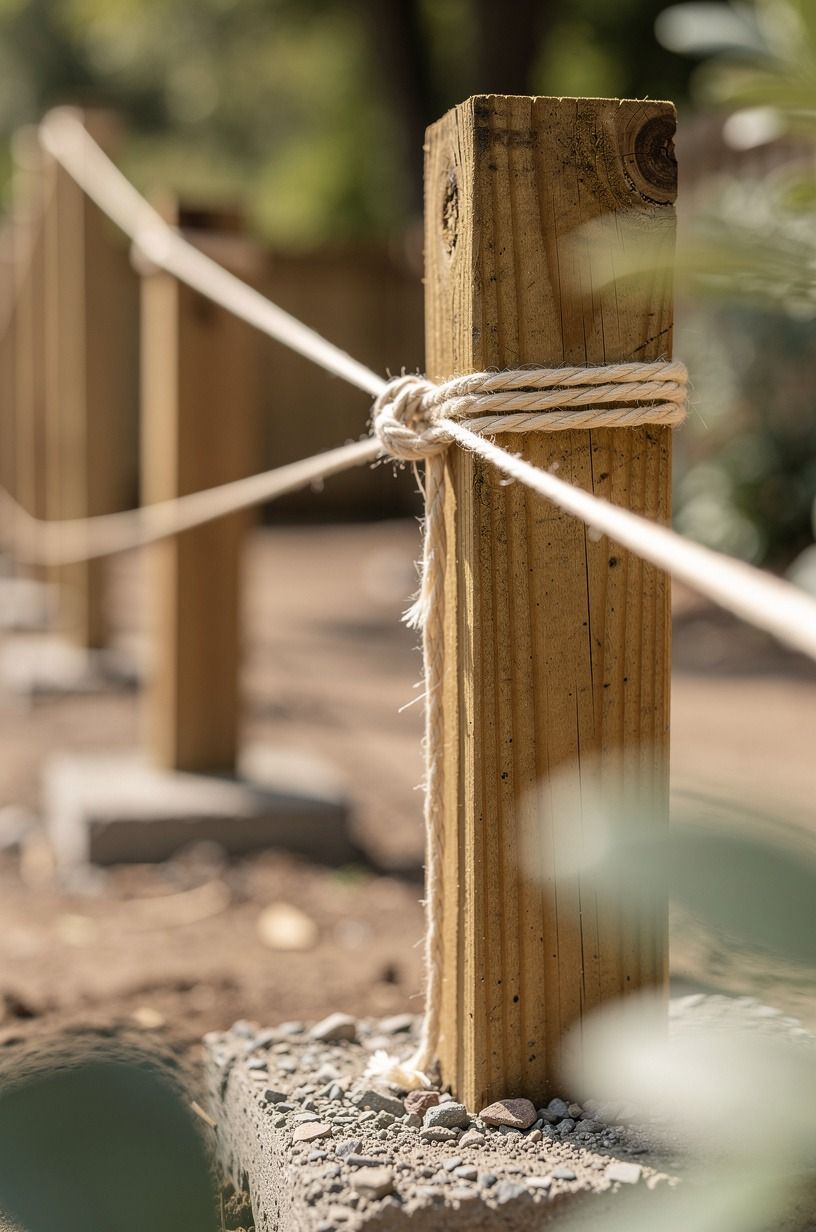 I stretched string across every post top