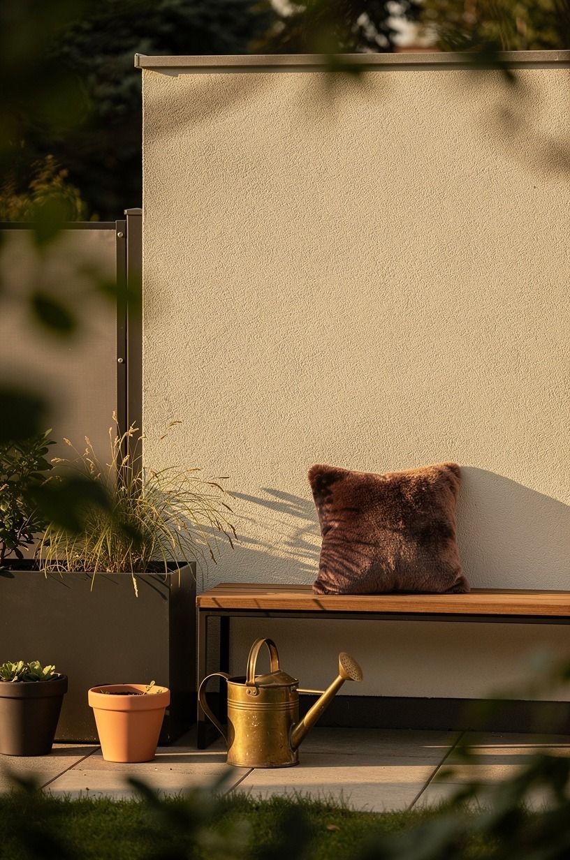 Use tall planter boxes as fence anchors