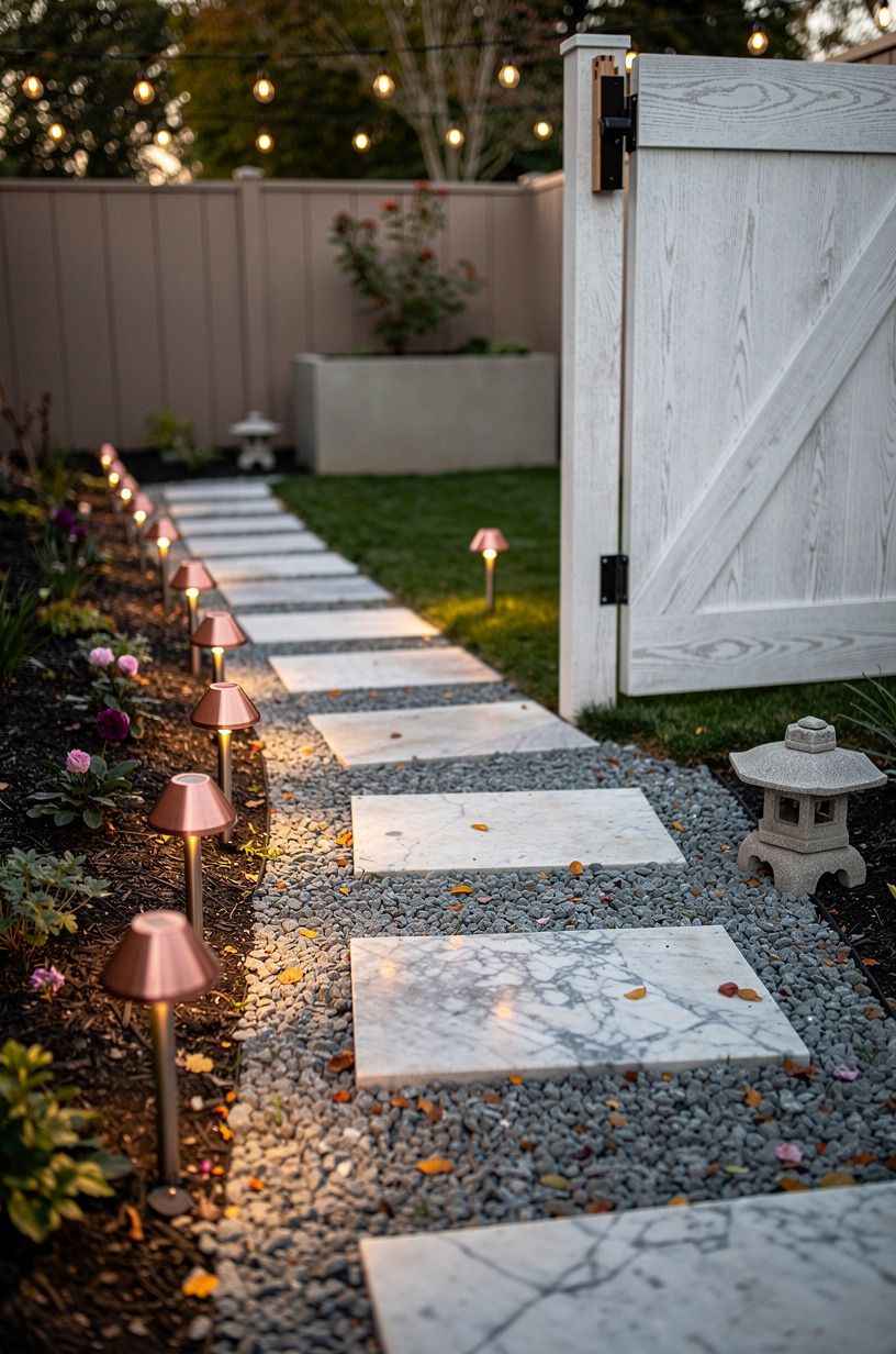 Line the walkway with solar stake lights